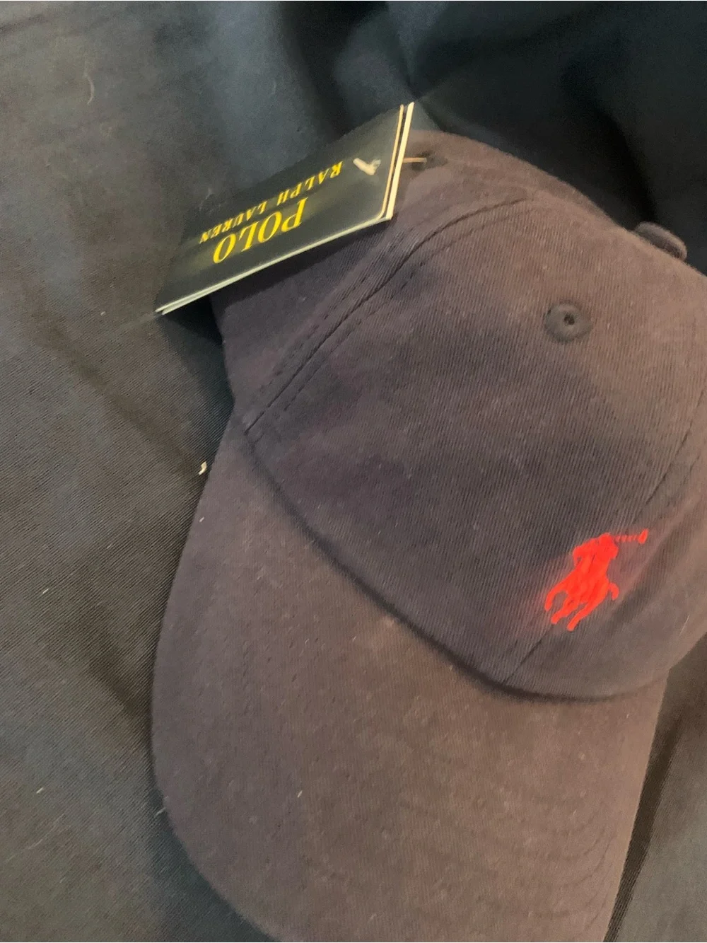 Ralph Lauren Navy Cap with Red Polo Pony